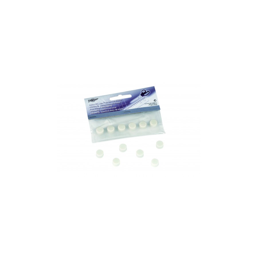 24441-BLISTER DE 6 IMANES REDONDOS 10MM. EN COLOR BLANCO FAIBO 60-10-01