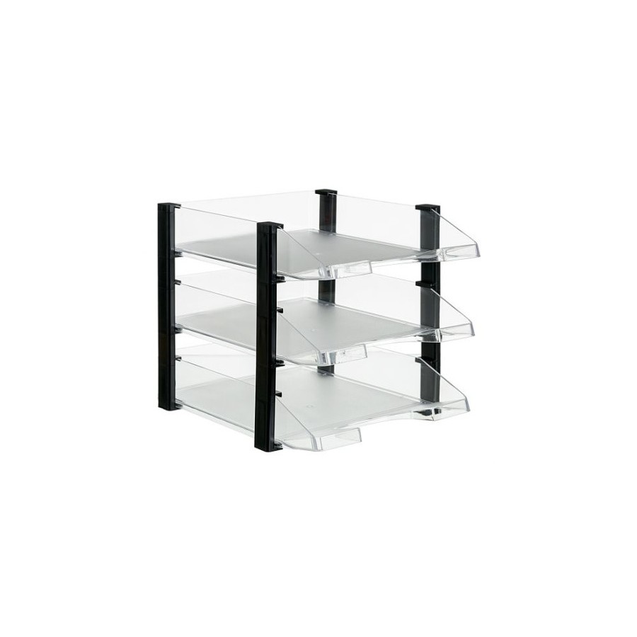 24521-CONJUNTO 3 BANDEJAS JUMBORACK TRANSPARENTE CON ELEVADORES NEGROS 350X285X280 MM ARCHIVO 2000 704 CS TP 24521-CONJUNTO 3 BANDEJAS JUMBORACK TRANSPARENTE CON ELEVADORES NEGROS 350X285X280 MM ARCHIVO 2000 704 CS TP