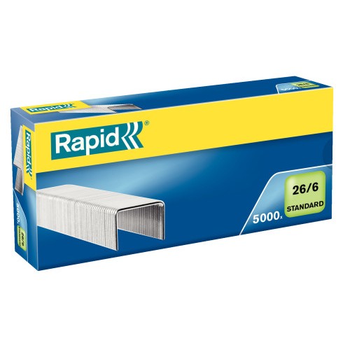 24544-CAJA 5000 GRAPAS 26/6 ESTANDAR GALVANIZADAS RAPID 24861800
