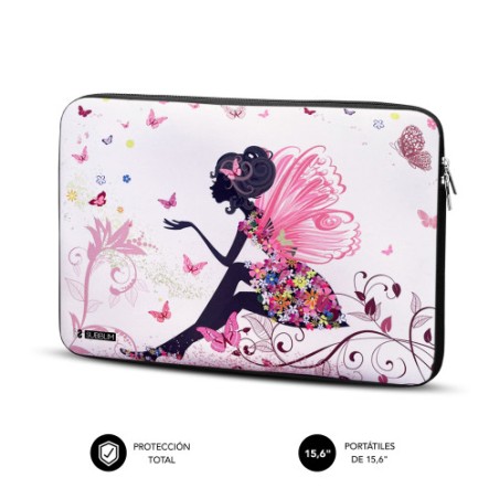 24610-SUBBLIM Funda Ordenador Neopreno Trendy Sleeve Neo Hada 15,6"
