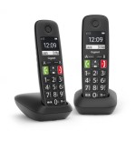 24626-Gigaset E290 Duo Telefono DECT/analogico Identificador de llamadas Negro