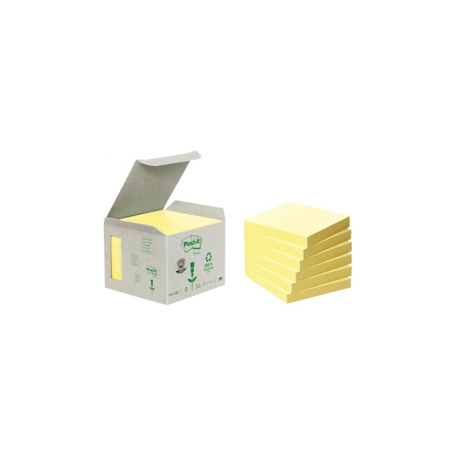 24687-PACK 6 BLOCS 100 HOJAS NOTAS RECICLADAS ADHESIVAS 76X76MM AMARILLO CAJA CARTON 654-1B POST-IT 7100172252 24687-PACK 6 BLOCS 100 HOJAS NOTAS RECICLADAS ADHESIVAS 76X76MM AMARILLO CAJA CARTON 654-1B POST-IT 7100172252