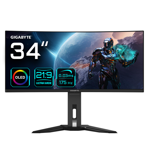 24783-Gigabyte MO34WQC pantalla para PC 86,4 cm (34") 3440 x 1440 Pixeles Wide Quad HD OLED Negro
