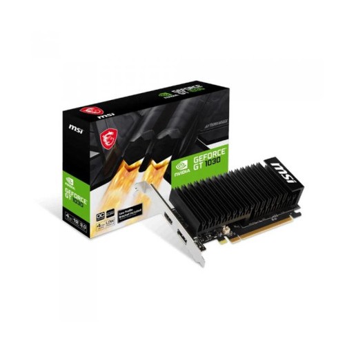 24804-VGA MSI GT 1030 4GHD4 LP OC,NV,GT1030,4GB,DDR4,64BIT,DP+HDMI,DISIPADOR (DISENO LOW PROFILE+BRACKET)
