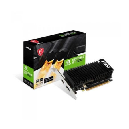 24804-VGA MSI GT 1030 4GHD4 LP OC,NV,GT1030,4GB,DDR4,64BIT,DP+HDMI,DISIPADOR (DISENO LOW PROFILE+BRACKET)