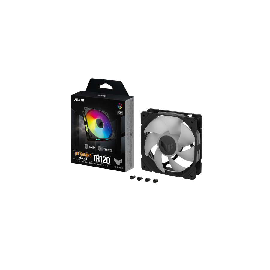 24833-ASUS TUF Gaming TR120 ARGB Fan - Single Pack Carcasa del ordenador Ventilador 12 cm Negro 24833-ASUS TUF Gaming TR120 ARGB Fan - Single Pack Carcasa del ordenador Ventilador 12 cm Negro