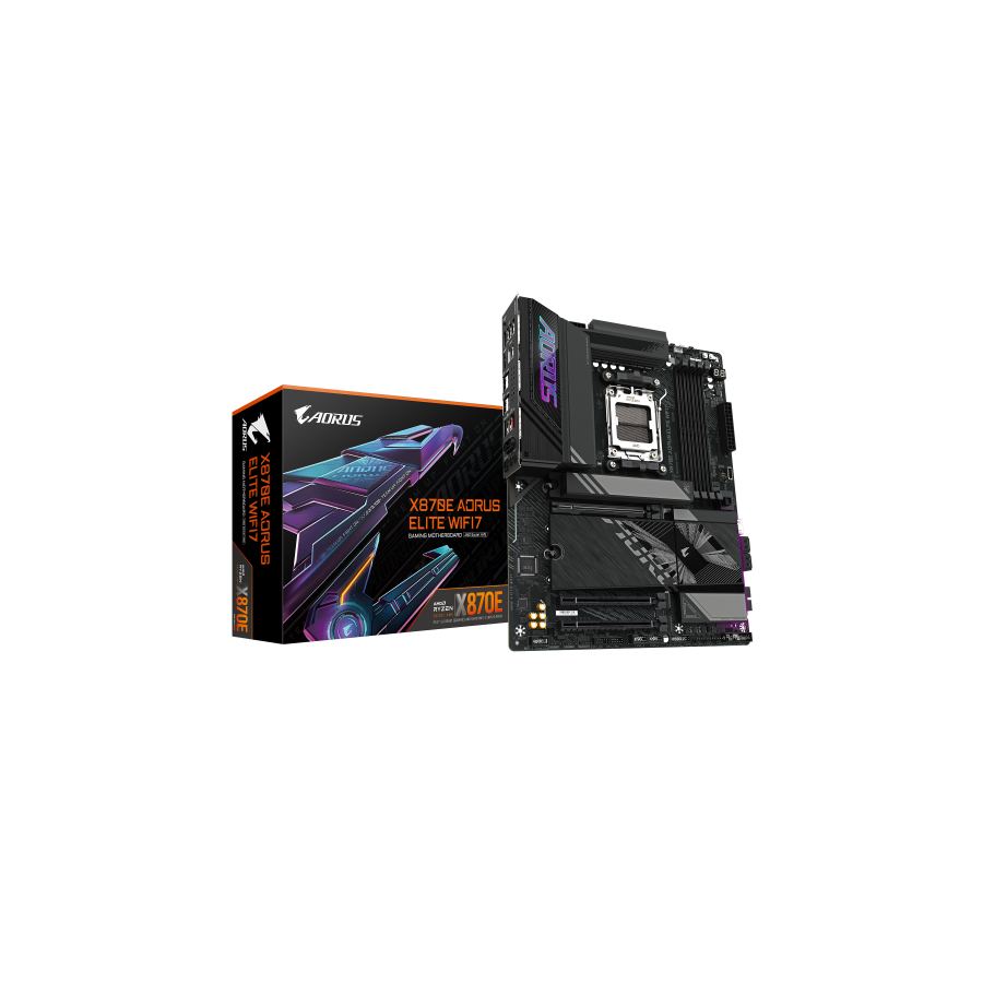 24860-GIGABYTE Placa base X870E A ELITE WIFI7 - Compatible con CPUs AMD Ryzen 9000, VRM digital de 16+2+2 fases, hasta 8