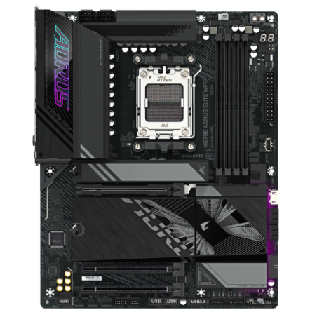 24861-GIGABYTE Placa base X870E A ELITE WIFI7 - Compatible con CPUs AMD Ryzen 9000, VRM digital de 16+2+2 fases, hasta 8