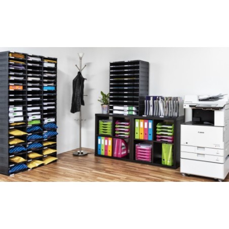 24895-MODULO SOSTENIBLE DE CLASIFICACION 9 COMPARTIMENTOS 360X900X240 MM COLOR NEGRO ARCHIVO 2000 6533 NE