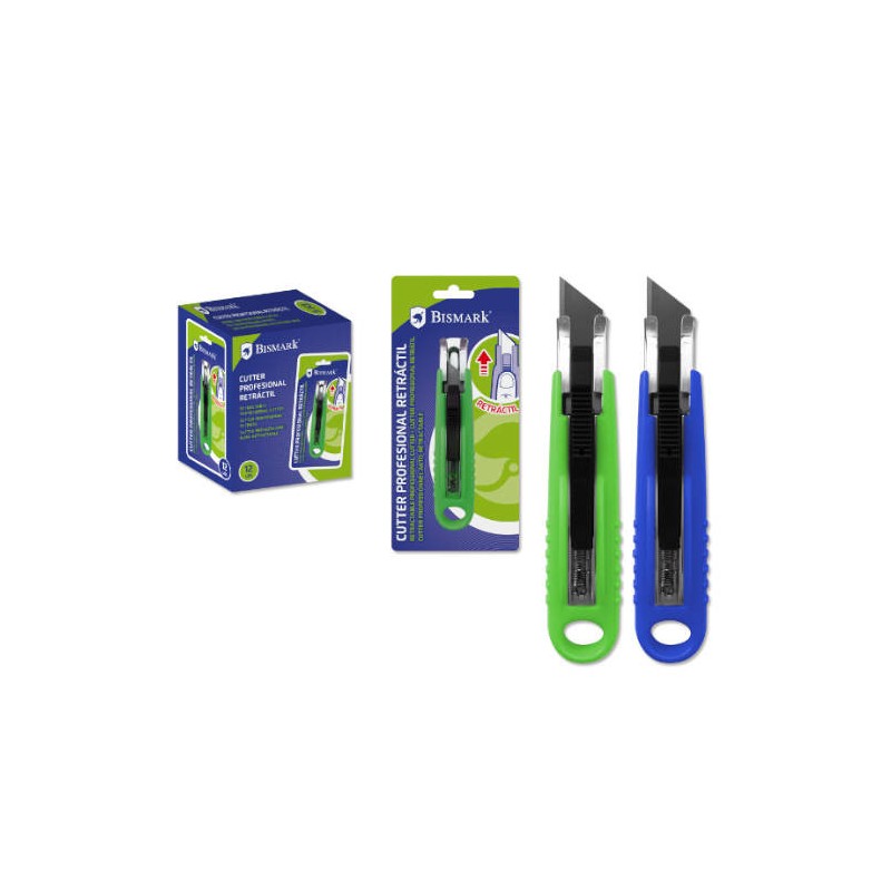 2493-CUTER PROFESIONAL CON HOJA RETRACTIL AUTOMATICA BISMARK 326994 (CUTTER)