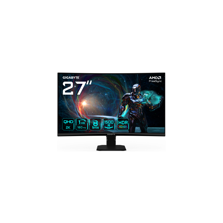 24959-GIGABYTE GS27QCA 27" Monitor Curvo para Gaming QHD - 2560 x 1440, 180Hz, 1ms, 250 cd/m2, FreeSync, HDR Ready, HDMI 24959-GIGABYTE GS27QCA 27" Monitor Curvo para Gaming QHD - 2560 x 1440, 180Hz, 1ms, 250 cd/m2, FreeSync, HDR Ready, HDMI