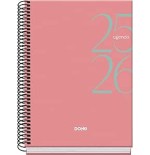 25036-AGENDA ESCOLAR 2025-2026 TAMANO A5 TAPA CARTON FORRADO SEMANA VISTA MODELO SYSTEM BASIC ROSA DOHE 52057