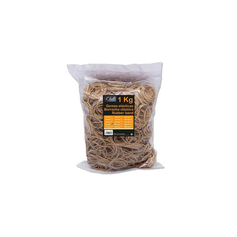 2505-BOLSA 1 KG. GOMAS ELASTICAS No 60 DE 6 CM. LARGO OFFICE CLUB 300827