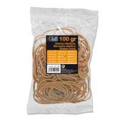 2507-BOLSA 100 GR. GOMAS ELASTICAS No 10 DE 10 CM. LARGO OFFICE CLUB 320509