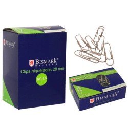 2513-CAJA 100 CLIPS LABIADOS NIQUELADOS PUNTA REDONDA No 1,5 DE 28 MM. BISMARK 316866
