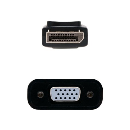25220-Nanocable Conversor DisplayPort a sVGA, DisplayPort/M-sVGA/H, Negro, 15 cm