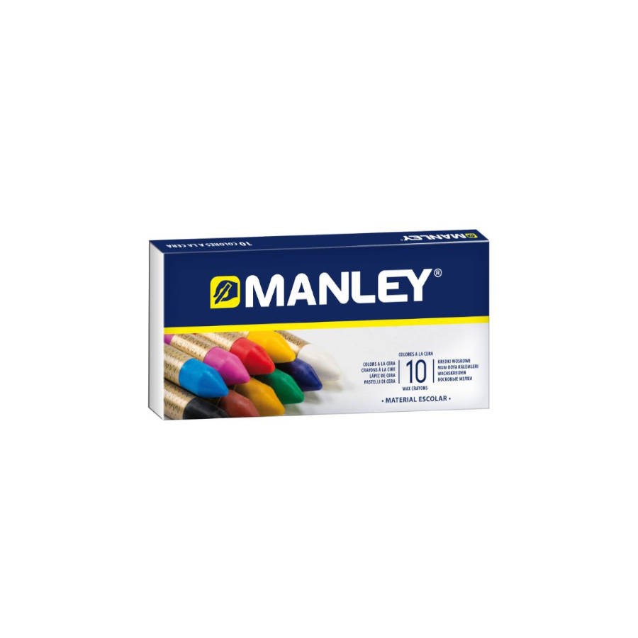 25255-ESTUCHE DE 10 UNIDADES CERAS BLANDAS COLORES SURTIDOS MANLEY MNC00033