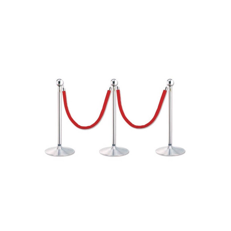 2526-PACK 2 POSTES SEPARADOR CROMADO CON CORDON ROJO 2 METROS 322800 2526-PACK 2 POSTES SEPARADOR CROMADO CON CORDON ROJO 2 METROS 322800