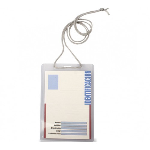 25261-CAJA 50 FUNDAS IDENTIFICACION PVC NATURAL 93X132MM CON CORDON IBERPLAS 1077G50