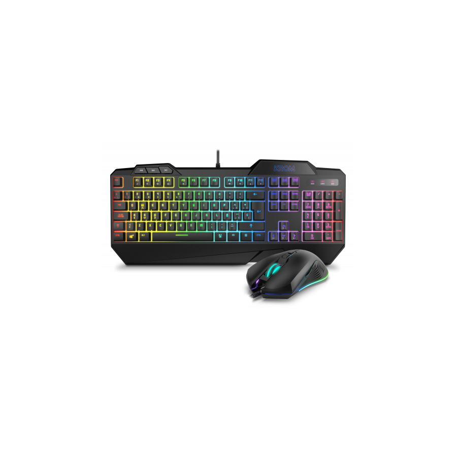 25321-KROM PACK GAMING KRUSHER. TECLADO SEMI-MECANICO + RATON. RGB. NEGRO 25321-KROM PACK GAMING KRUSHER. TECLADO SEMI-MECANICO + RATON. RGB. NEGRO
