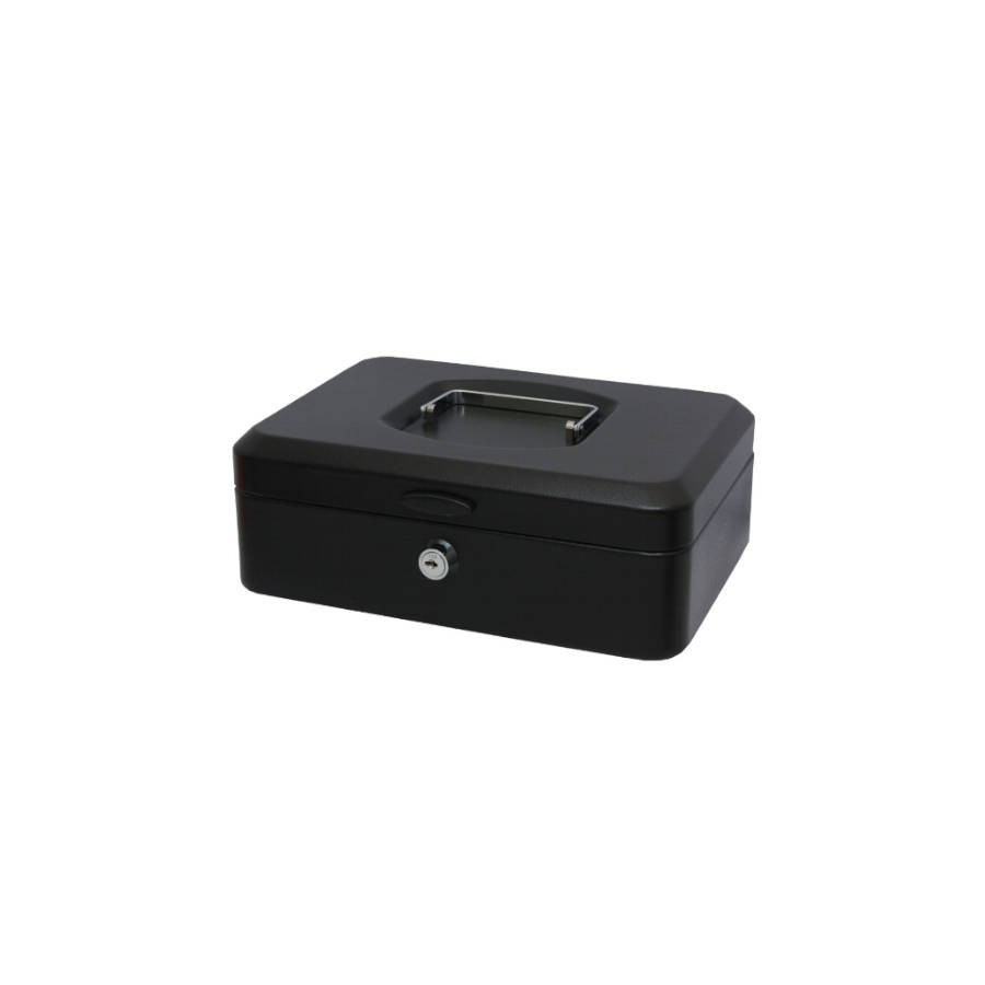 2534-CAJA CAUDALES CON BANDEJA Y CIERRE TAMANO GRANDE 25X9X17 CM. NEGRA BISMARK 318738