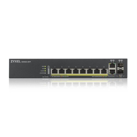 25406-Zyxel GS1920-8HPV2 Gestionado Gigabit Ethernet (10/100/1000) Energia sobre Ethernet (PoE) Negro