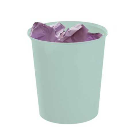 25438-PAPELERA ECOGREEN 100% RECICLADO Y RECICLABLE VERDE PASTEL 18 LITROS 290X310 MM ARCHIVO 2000 2001 VE PS
