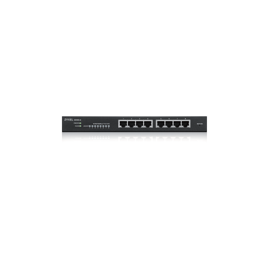25457-ZYXEL GS1915-8, 8-PORT GBE SMART HYBRID MODE SWITCH, STANDALONE OR NEBULAFLEX CLOUD, DESKTOP, FANLESS 25457-ZYXEL GS1915-8, 8-PORT GBE SMART HYBRID MODE SWITCH, STANDALONE OR NEBULAFLEX CLOUD, DESKTOP, FANLESS