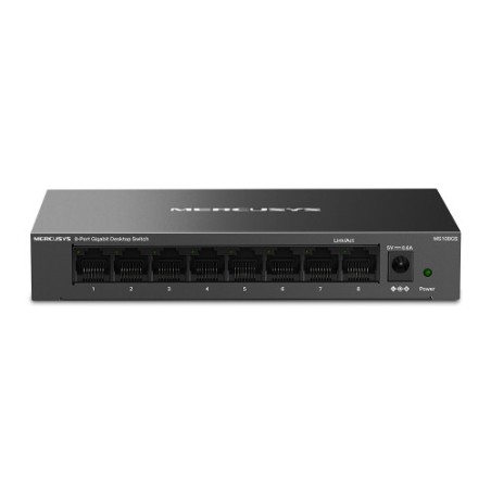 25591-Mercusys MS108GS switch No administrado Gigabit Ethernet (10/100/1000) Negro