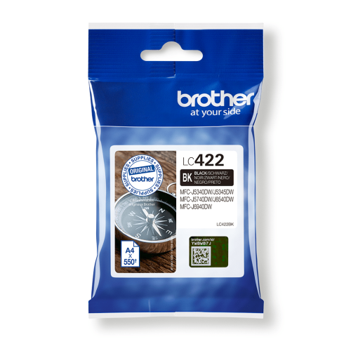 25597-Brother LC-422BK cartucho de tinta 1 pieza(s) Original Negro