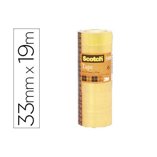 25664-PACK 8 ROLLOS CINTAS ADHESIVAS TRANSPARENTE 19MM X 33M 508/1933 SCOTH 7100213205