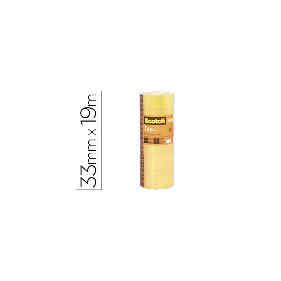 25664-PACK 8 ROLLOS CINTAS ADHESIVAS TRANSPARENTE 19MM X 33M 508/1933 SCOTH 7100213205