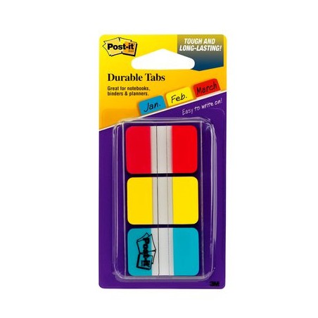 25671-PACK 3 DISPENSADORES X 22 MARCADORES INDEX RIGIDO 25,4X38MM COLORES SURTIDOS 686-RYB POST-IT 7000146810