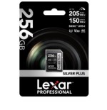 26006-LEXAR 256GB PROFESSIONAL SILVER PLUS SDXC UHS-I CARDS,  UP TO 205MB/S READ 150MB/S WRITE C10 V30 U3