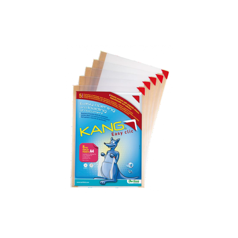2605-PACK DE 5 FUNDA ADHESIVA REPOSCIONABLE KANG EASY CLIC A4 VERTICAL/HORIZONTAL TARIFOLD 194770 2605-PACK DE 5 FUNDA ADHESIVA REPOSCIONABLE KANG EASY CLIC A4 VERTICAL/HORIZONTAL TARIFOLD 194770