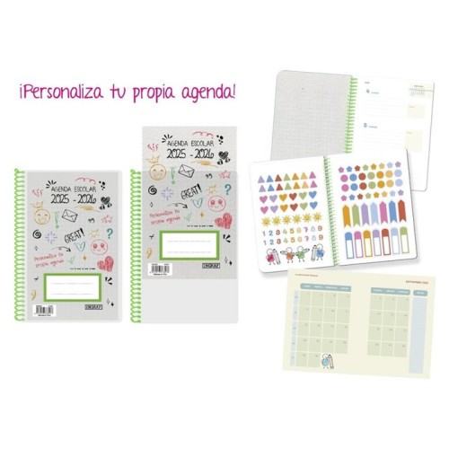 26114-AGENDA ESCOLAR 2025-2026 PERSONALIZABLE 4o SEMANA VISTA TAPA POLIPROPILENO INGRAF 333353