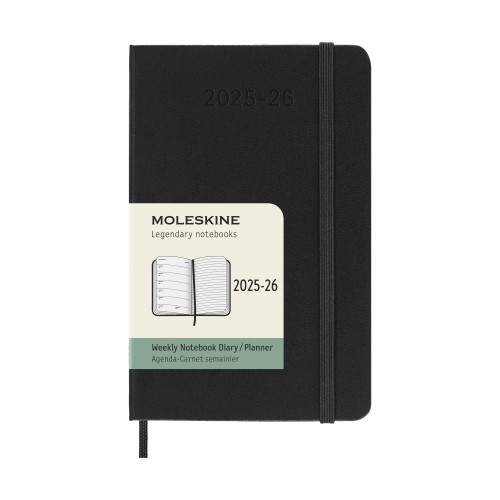 26126-AGENDA 18M 2025-2026 SEMANAL P (9 X 14 CM) NEGRA TAPA DURA MOLESKINE DHB18WN2Y26