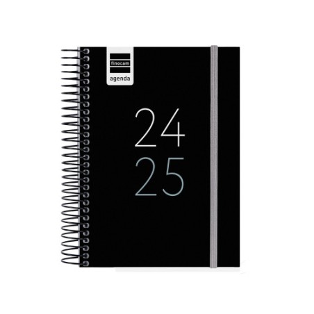 26173-AGENDA ESCOLAR 2025-2026 TAMANO A5 TAPA CARTON FORRADO SEMANA VISTA MODELO SYSTEM BASIC NEGRO DOHE 52059