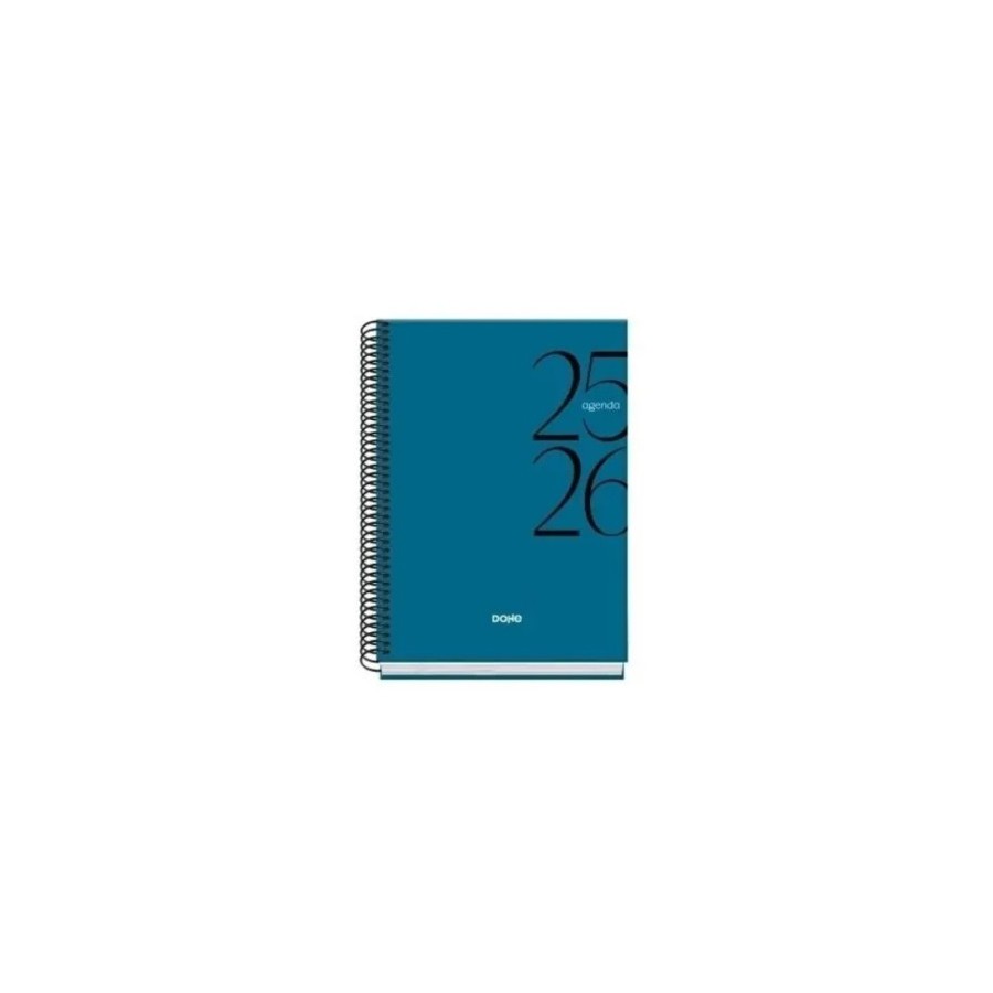 26174-AGENDA ESCOLAR 2025-2026 TAMANO A5 TAPA CARTON FORRADO DIA PAGINA MODELO SYSTEM BASIC AZUL DOHE 52060