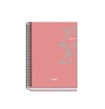 26175-AGENDA ESCOLAR 2025-2026 TAMANO A5 TAPA CARTON FORRADO DIA PAGINA MODELO SYSTEM BASIC ROSA DOHE 52061