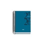 26178-AGENDA ESCOLAR 2025-2026 TAMANO A6 TAPA CARTON FORRADO DIA PAGINA MODELO SYSTEM BASIC AZUL DOHE 52064
