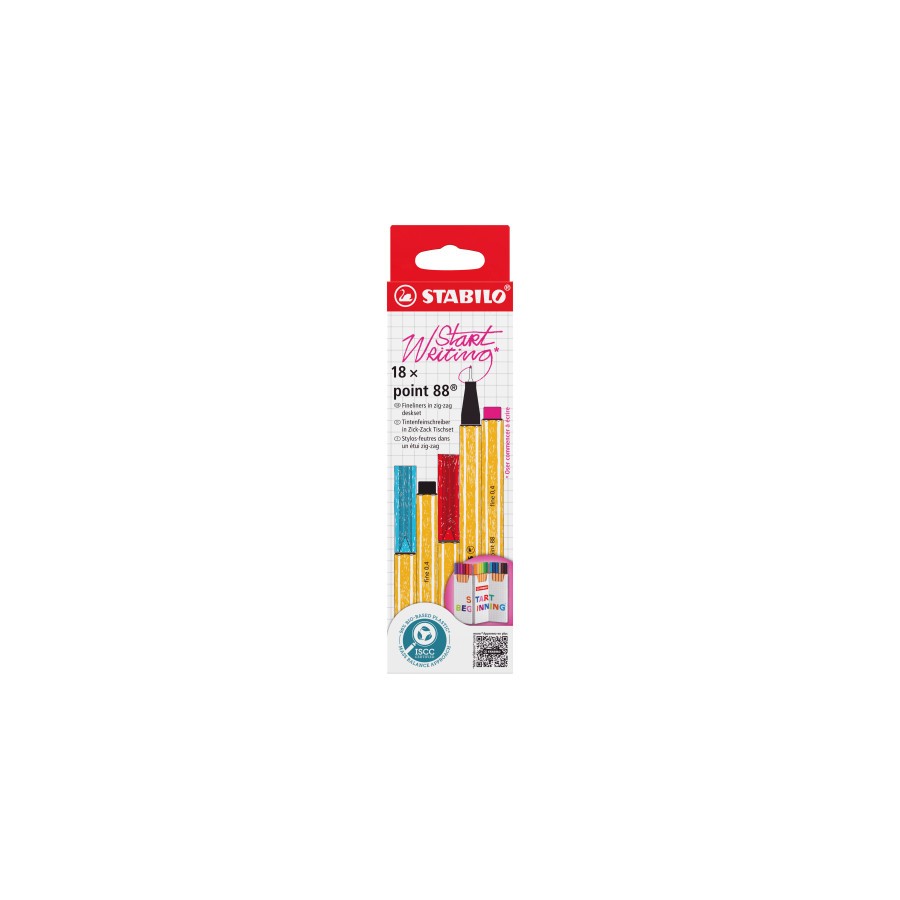 26267-ESTUCHE CARTON ZIG-ZAG ROTULADOR PUNTA FINA 0,4MM. POINT 88 CON 18 UNIDADES COLORES SURTIDOS STABILO 8818-5 26267-ESTUCHE CARTON ZIG-ZAG ROTULADOR PUNTA FINA 0,4MM. POINT 88 CON 18 UNIDADES COLORES SURTIDOS STABILO 8818-5