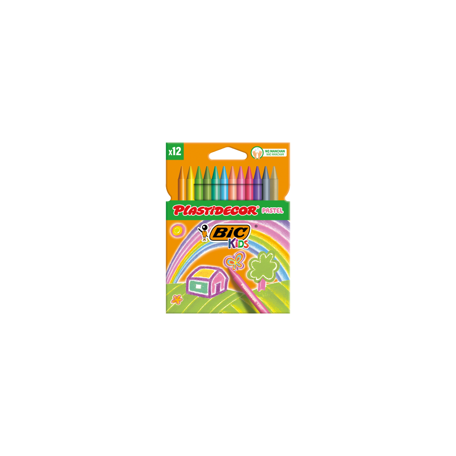 26275-ESTUCHE 12 CERAS DE COLORES PASTEL PLASTIDECOR PASTEL BIC 9339613