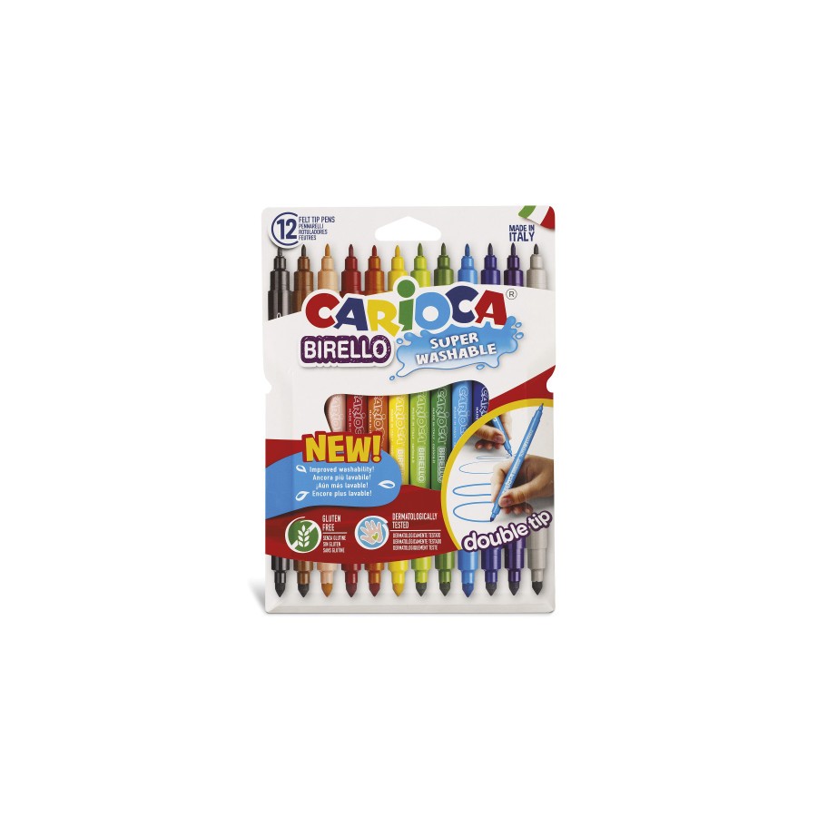 26317-CAJA 12 ROTULADORES COLORES DOBLE PUNTA BIRELLO CARIOCA 42753CARIOCA 26317-CAJA 12 ROTULADORES COLORES DOBLE PUNTA BIRELLO CARIOCA 42753CARIOCA
