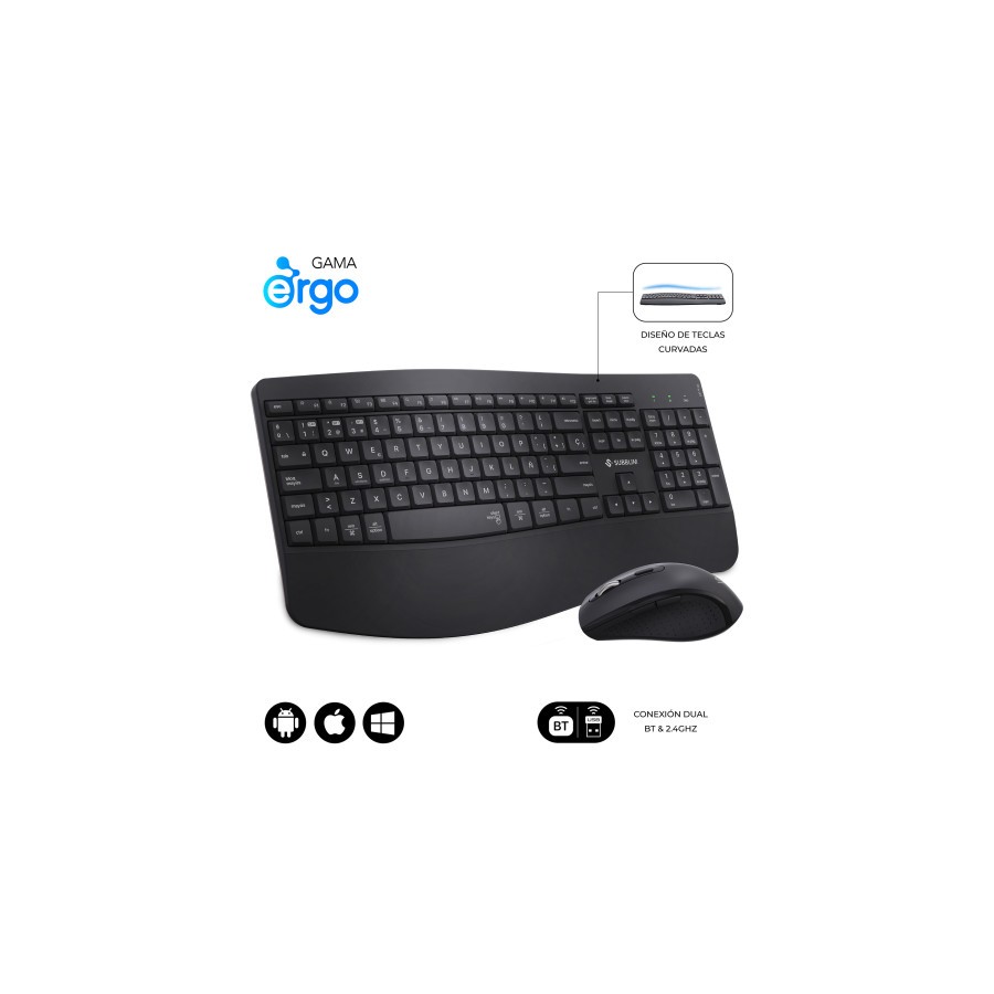 26320-SUBBLIM Teclado con raton COMBO DUAL OFFICE PROWAVE BLACK