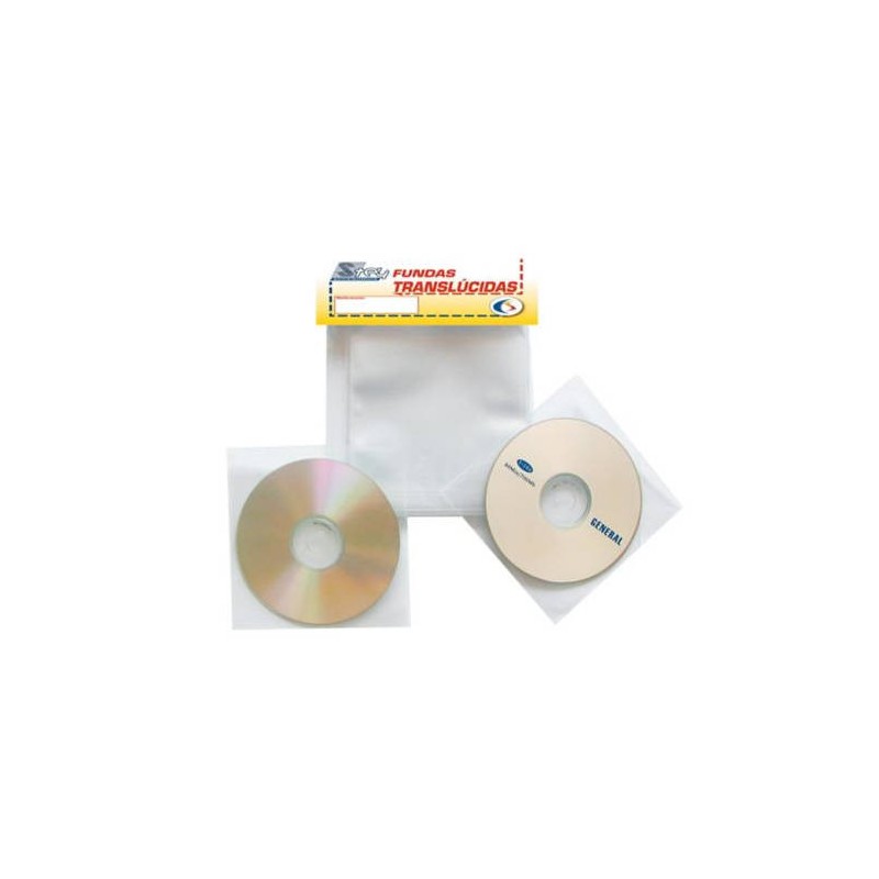 2635-PACK DE 100 FUNDAS CD-DVD PP TRANSPARENTE NO ADHESIVAS CON SOLAPA 3L 10297 2635-PACK DE 100 FUNDAS CD-DVD PP TRANSPARENTE NO ADHESIVAS CON SOLAPA 3L 10297
