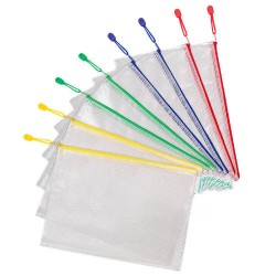 2638-PACK DE 8 BOLSAS ZIPPER MULTIUSOS PVC - CON CIERRE CREMALLERA A4 SURTIDO TARIFOLD 509009