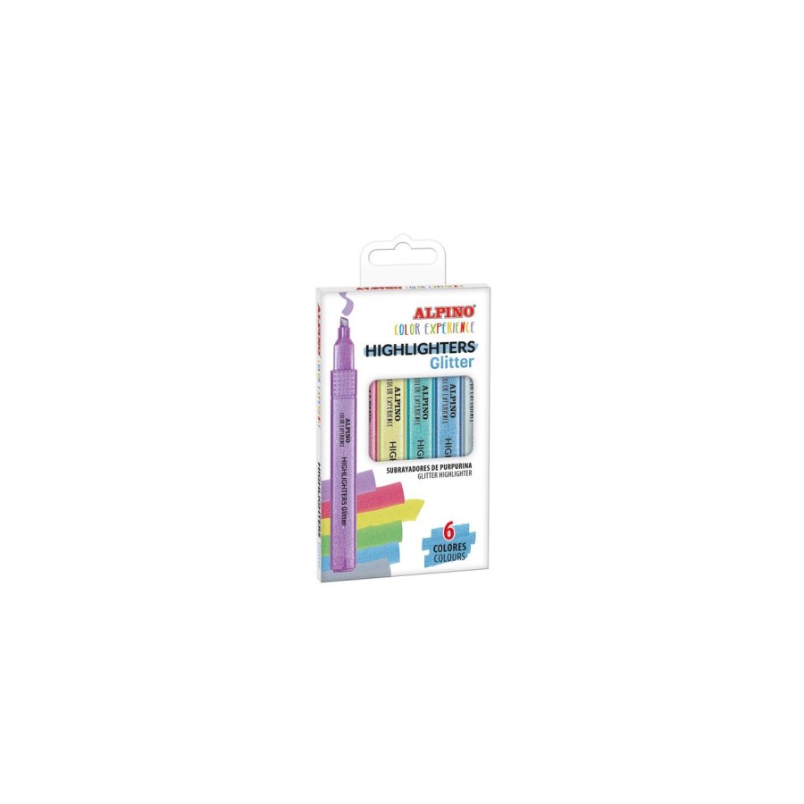 26662-ESTUCHE 6 SUBRAYADORES GLITTER COLOR EXPERIENCE ALPINO SU000006 26662-ESTUCHE 6 SUBRAYADORES GLITTER COLOR EXPERIENCE ALPINO SU000006