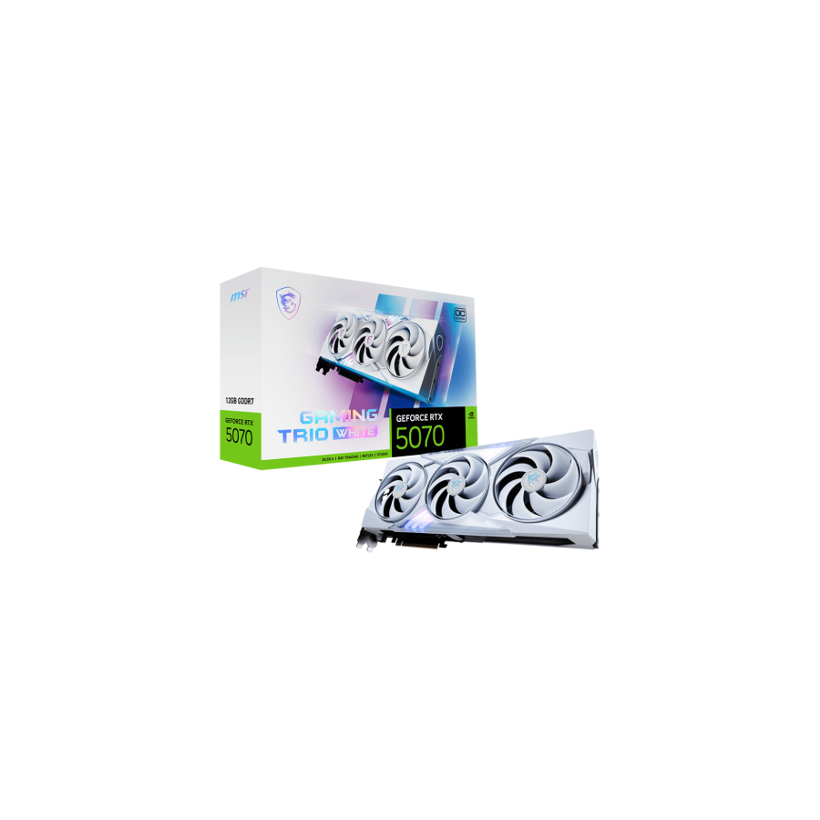 26766-MSI GAMING GeForce RTX 5070 12G TRIO OC WHITE NVIDIA 12 GB GDDR7 26766-MSI GAMING GeForce RTX 5070 12G TRIO OC WHITE NVIDIA 12 GB GDDR7