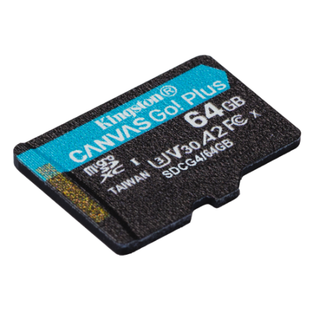 26790-Kingston Technology 64GB microSDXC Canvas Go Plus Gen4 200R A2 U3 Paquete individual sin ADP
